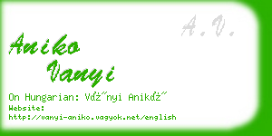 aniko vanyi business card